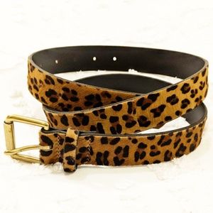 NWT J. Crew leopard print calf hair belt M